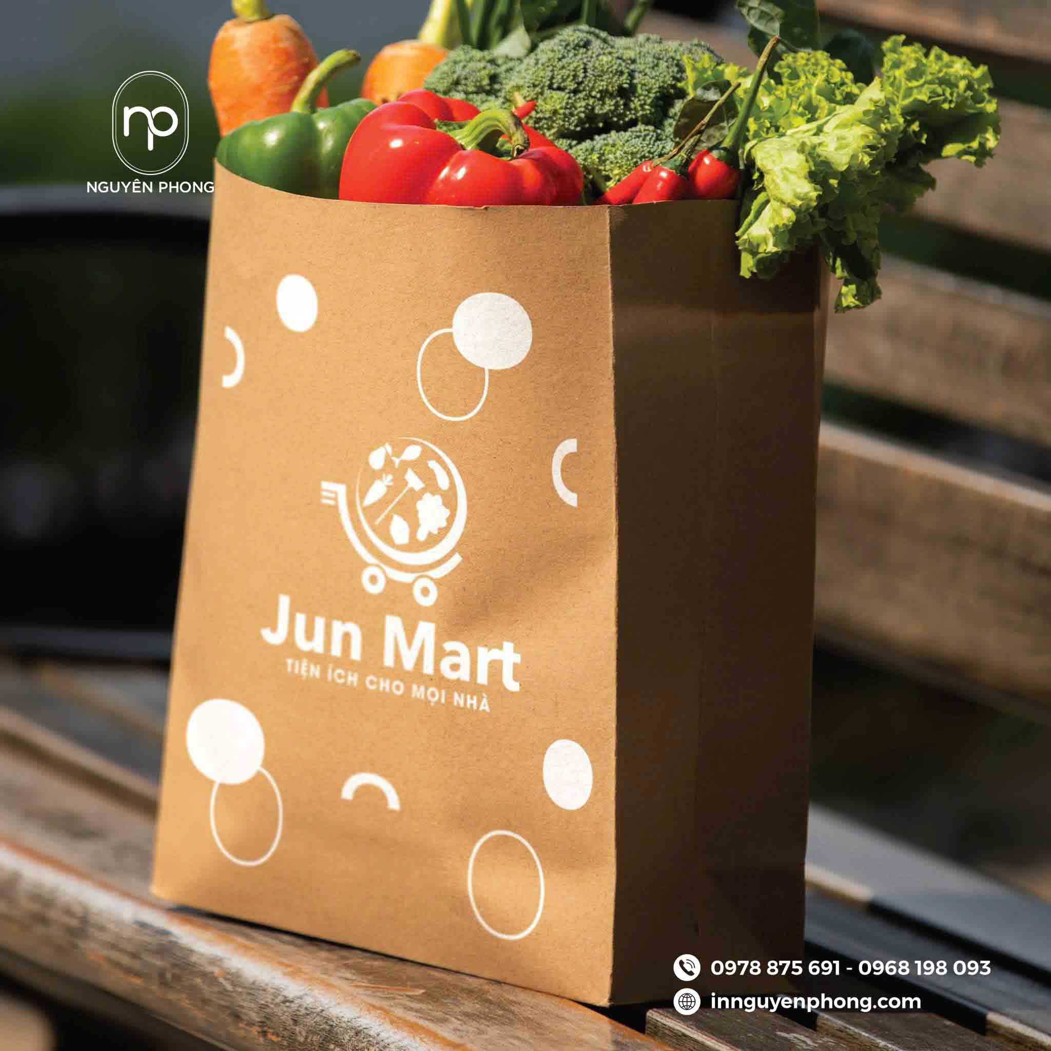 Mẫu túi giấy kraft đựng nấm 